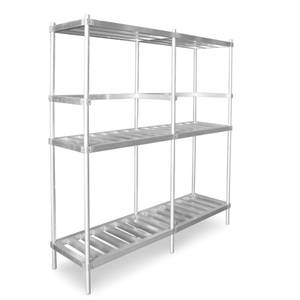 John Boos ALKR-2072-X 72" x 20" x 76" (3) Shelf Aluminum 8 Keg Capacity Keg Rack