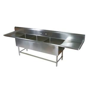 John Boos 3PB1620-2D24 Pro-Bowl 3-Compartment 16" x 20" x 12" Stainless Steel Sink
