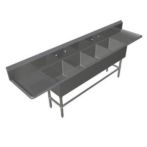 John Boos 4PB1620-2D18 Pro-Bowl 4-Compartment 16" x 20" x 12" Stainless Steel Sink