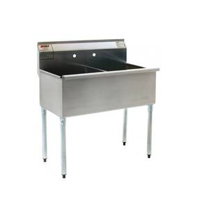Eagle Group 2448-2-16/4-1X 2 Compartment 24" x 24" Stainless Steel Utility Sink