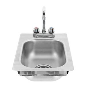 Eagle Group SR10-14-5-1-1X 10"x14"x5" Drop-In Sink w/ Deck Mount Gooseneck Faucet