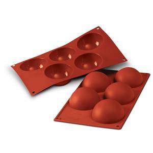 Louis Tellier SF001 Siloconflex Non-Stick (5) Half Sphere Silicone Mold
