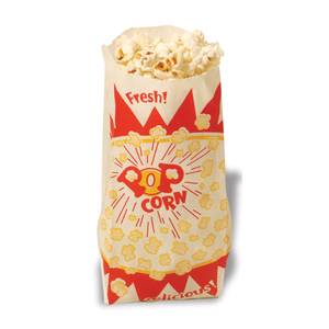 Winco 41001 1 oz Paper Popcorn Bag - 1000 Bags Per Pack