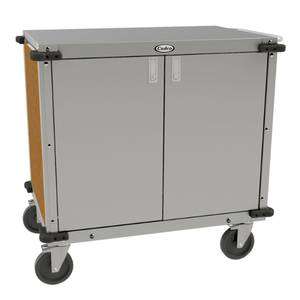 Cadco CC-LUC-L* Enclosed Base Stainless Steel Locking Utility Cart