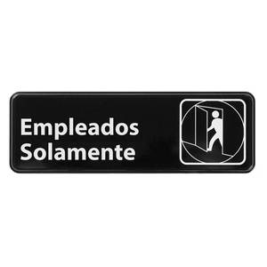 Winco SGN-361 9" x 3" Employees Only- Signage in Spanish/Español