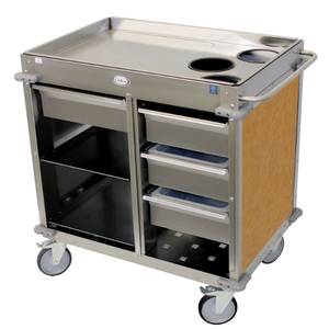 Cadco BC-4-L* MobileServ (3) Airpot Well Back Loading Mobile Beverage Cart