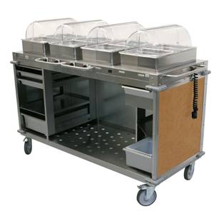 Cadco CBC-HHHH-L*-4 MobileServ® 4 Bay Hot Buffet Mobile Serving Cart