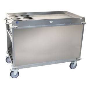 Cadco BC-3-LST MobileServ® (6) Airpot Well Stainless Mobile Beverage Cart
