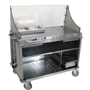 Cadco CBC-DC-LST Stainless Open Base Mobile Demo/Sampling Cart
