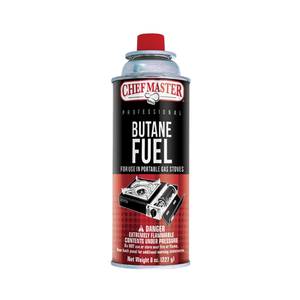 ChefMaster 40062B Pack Of 4 - 8oz Butane Fuel Cans