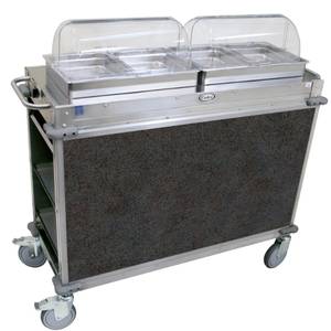 Cadco CBC-HH-L*-4 MobileServ Junior Mobile Hot Buffet Cart (4) Half Steam Pans