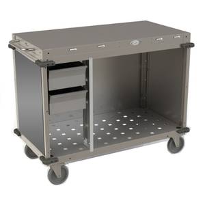 Cadco CBC-PHRX-LST Open Cabinet Base Stainless Mobile Demo/Sampling Cart