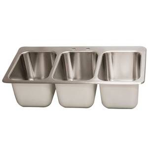 BK Resources DDI3-10141024 3 Compartment Drop-In Sink 10" x 14" x 10" Compartments
