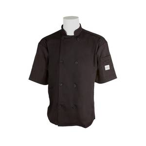 Mercer Culinary M60013BK2X Millenia Series Black Short Sleeve Chef Coat - XXL