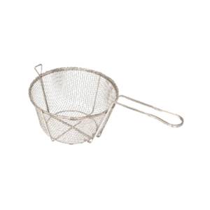 Winco FBR-11 10-1/2" Nickel Plated Round Wire Mesh Fry Basket