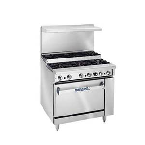Imperial IR-6-SU-C Pro Series 36" Gas 6 Burner Step-Up Range w/ Convection Oven