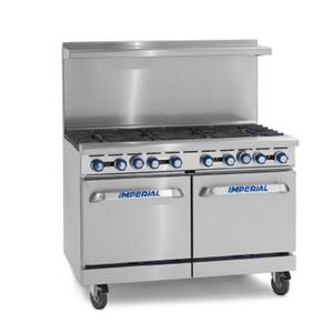 Imperial IR-8-C-XB Pro Series 48" (8) Burner Gas Open Range w/ Convection Oven