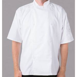 Mercer Culinary M61012WH2X Genisis Unisex White Short Sleeve Chef Jacket - XXL