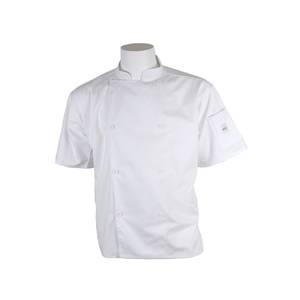 Mercer Culinary M61012WH1L Genisis Unisex White Short Sleeve Chef Jacket - L