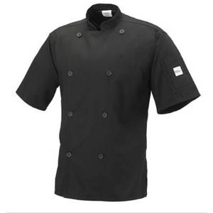 Mercer Culinary M61012BK2X Genisis Unisex Black Short Sleeve Chef Jacket - XXL
