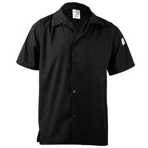 Mercer Culinary M60200BK1X Millenia Black Unisex Short Sleeve Cook Shirt - XL