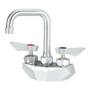 Krowne Metal DX-400 Diamond Series Splash Mount Double Bend Faucet 4" Center