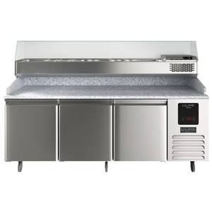 U-Line Commercial UCPP588-SS61A 88" W Refrigerated Pizza Prep Table with Condiment Rail