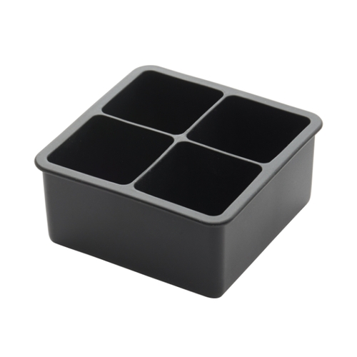 Winco ICCT-4R Black Silicone 2" x 2" (4) Compartment Ice Cube Mold