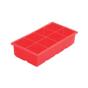 Winco ICCT-8R Red Silicone 2" x 2" (8) Compartment Ice Cube Mold