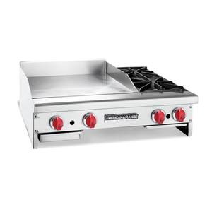 American Range AR24-12G2OB Countertop 24" Gas 12" Griddle/ Open Burner Combination Unit