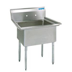 BK Resources ES-1-18-12 1 Compartment 18x18x12 Stainless Steel Sink