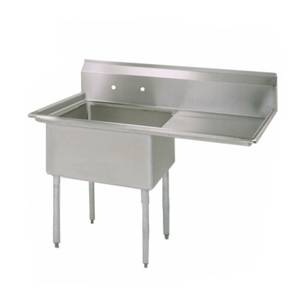 BK Resources ES-1-18-12-18R 1 Compartment 18x18x12 Stainless Steel Sink