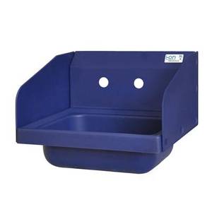 BK Resources APHS-W1410-SSB ION™ 14" x 10" x 5" Antimicrobial Hand Sink w/ Side Splashes
