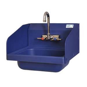 BK Resources APHS-W1410-SSBE ION™ 14" x 10" x 5" Antimicrobial Hand Sink w/ Side Splashes