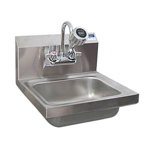BK Resources BKHS-W-1410-STPG 14" Wall Mount Hand Sink w/ Sanitimer Handwashing Timer