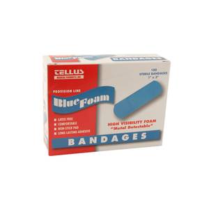 FMP 280-1537 1" x 3" Laytex-Free Blue Foam Bandage