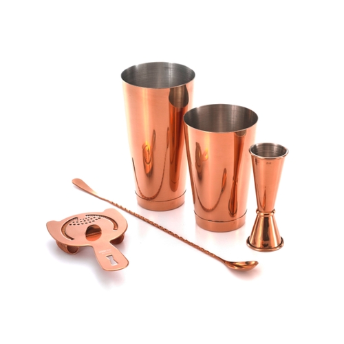 Mercer Culinary M37101CP Barfly Basics 5 Piece Copper Plated Bartending Set