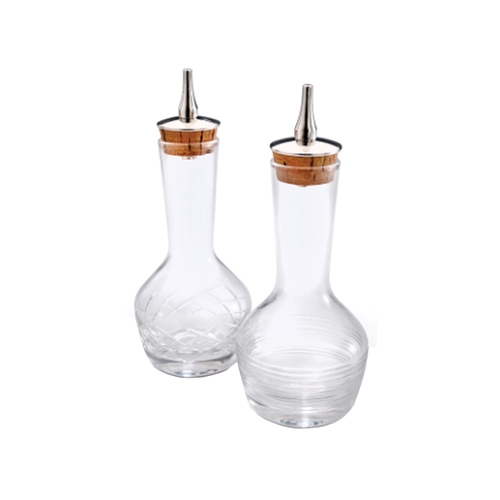 Mercer Culinary M37196 Barfly Contemporary Style 2 Piece Glass Bitter Bottle Set