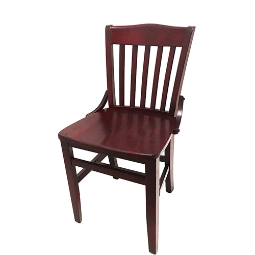 Oak Street Manufacturing CW-554-MH Schoolhouse Back Solid Wood Chair w/ Mahogany Finish - Qty 2