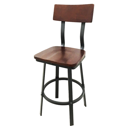 Oak Street Manufacturing BM-6058 Outlander Series Barstool w/ Distressed Walnut Wood Finish 