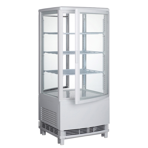 Winco CRD-1 17" Countertop White Refrigerated 4-Tier Display Case