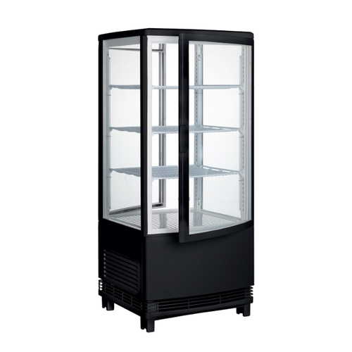 Winco CRD-1K 17" Countertop Black Refrigerated 4-Tier Display Case