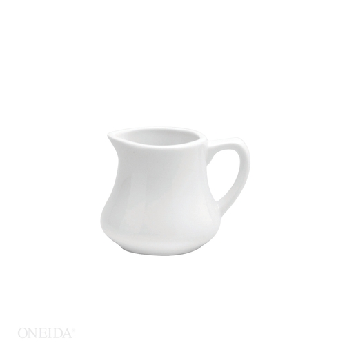 Oneida F8010000802 Buffalo Bright White Ware 4.5 oz Porcelain Creamer - 3 Doz