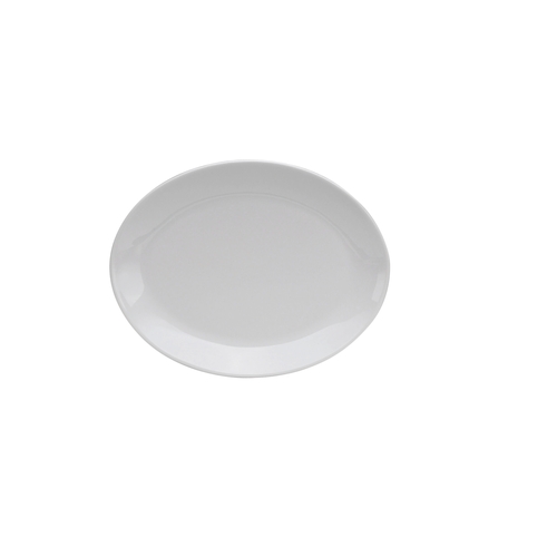 Oneida F8000000355 Buffalo Bright White 11" x 8½" Oval Porcelain Coupe Platter 