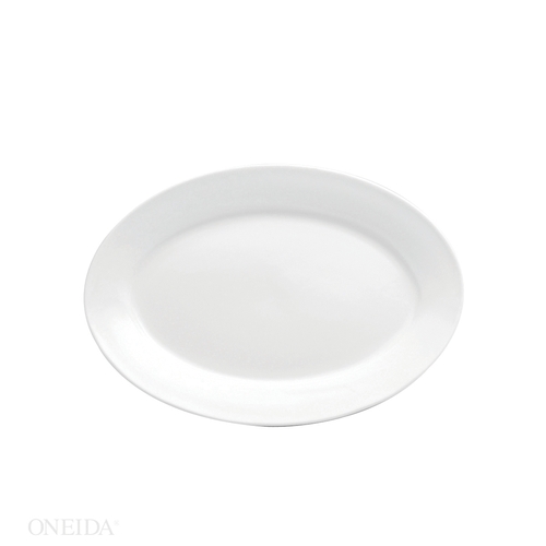 Oneida F8010000361 Buffalo Bright White 11-3/4"x8-5/16" Oval Porcelain Platter 