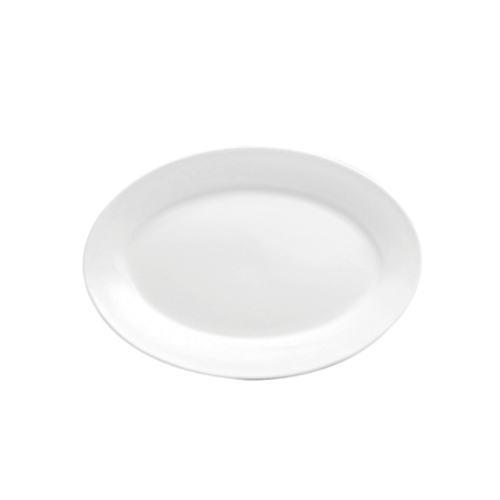 Oneida F8010000352 Buffalo Bright White 10-5/8" x 7-1/2" Oval Porcelain Platter