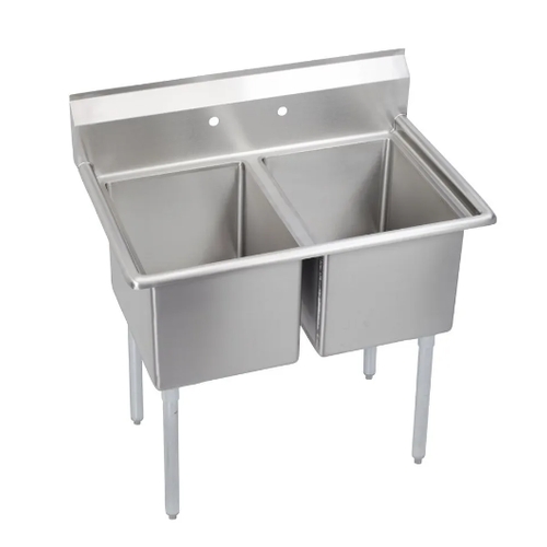 Falcon Food Service E2C-10X14-0 10" x 14" (2) Compartment Stainless Steel Commercial Sink