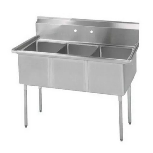Falcon Food Service E3C-10X14-0 10" x 14" (3) Compartment Stainless Steel Commercial Sink