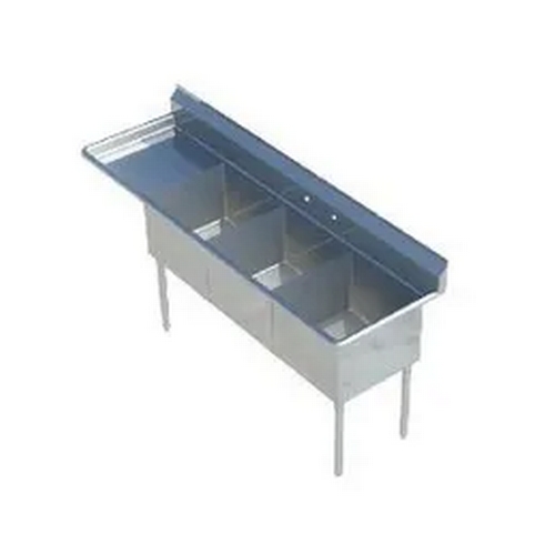 Falcon Food Service E3C-10X14-L-15 10" x 14" (3) Compartment Stainless Steel Commercial Sink