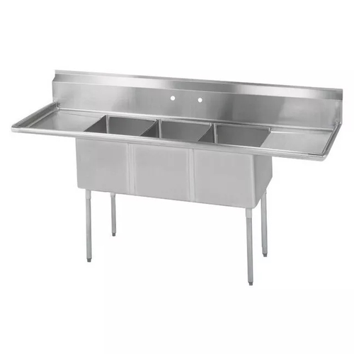 Falcon Food Service HD3C-16X20-2-18 16" x 20" (3) Compartment Stainless Steel Commercial Sink